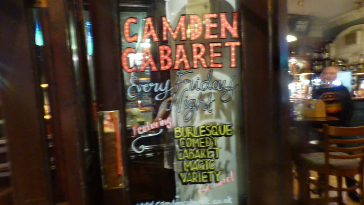 Camden Cabaret in  #Camden puts on awesome compelling shows #fridaynight . #LBGT friendly #comedy #drag #burlesque #magic #vintage singing #showgirls #showboys #Londonshow #pizza #cocktails Book Now for next Friday`s superb show #students £10
camdencabaret.co.uk