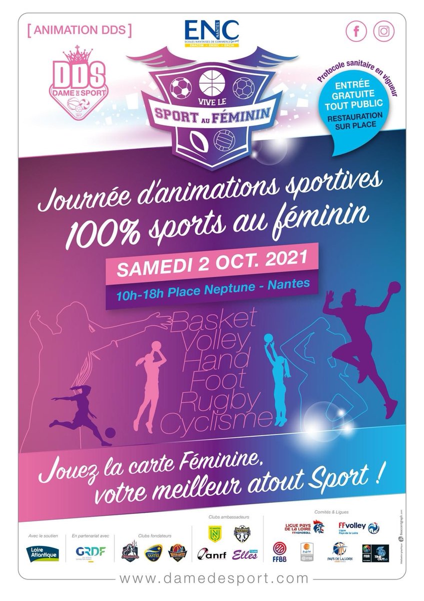 ⛹‍Vive le sport au féminin !
Dans le cadre de notre partenariat avec l'équipe de basket <a href="/Deferlantes44/">Les Déferlantes</a>, nous soutenons la journée d'animations sportives 100% sports au féminin🏀🤾🏐⚽️🏉🚴
<a href="/GRDF/">GRDF</a> y tiendra un stand pour parler de la féminisation de nos métiers techniques👷