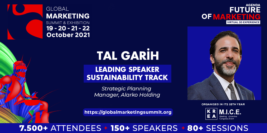 Alarko Holding Stratejik Planlama Müdürü Sayın Tal Garih’i Global Marketing Summit 2021’de Gelecek ve Dijital Kulvarı’nda konuşmacımız olarak ağırlamaktan mutluluk duyuyoruz. <a href="/ALARKO_HOLDING/">ALARKO</a>