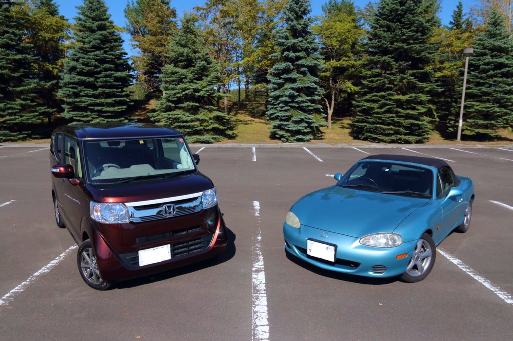 s_tcd's tweet photo. 愛車2台と撮ってもらった！

#Nスラッシュ
#NBロードスター https://t.co/o9hPd43FBT