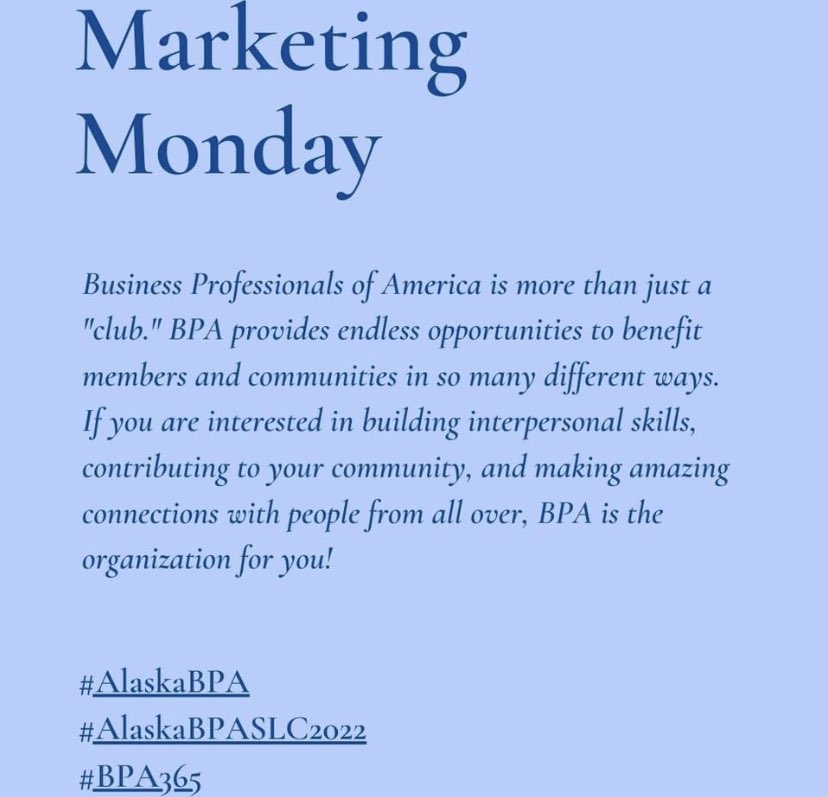 AlaskaBPA's tweet photo. #AlaskaBPA
#BPA365
#AlaskaBPASLC2022
#MarketingMonday https://t.co/nnU9T5pIsu