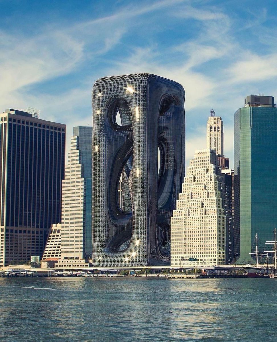 viewsfrance's tweet photo. La tour Sarcostyle est un projet architectural proposé pour le Financial District, le quartier d'affaires de Manhattan.

Sa forme unique et ses mouvements entremêlés sont inspirés les fibres musculaires. https://t.co/7wHEM0Lc5D
