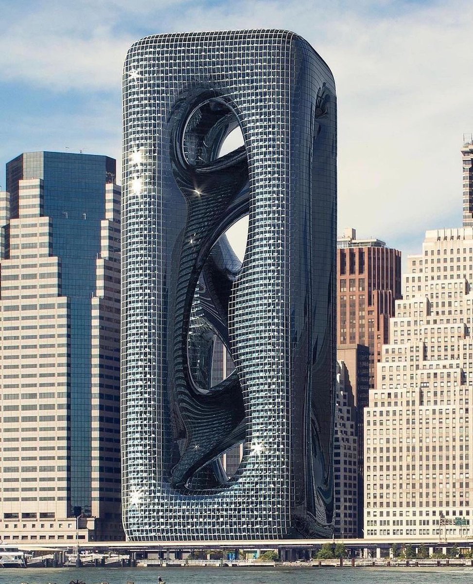 viewsfrance's tweet photo. La tour Sarcostyle est un projet architectural proposé pour le Financial District, le quartier d'affaires de Manhattan.

Sa forme unique et ses mouvements entremêlés sont inspirés les fibres musculaires. https://t.co/7wHEM0Lc5D