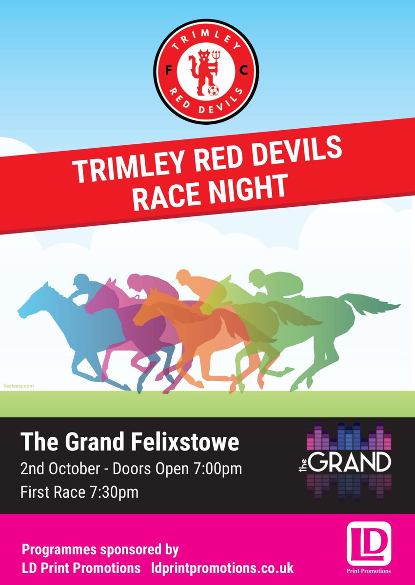 🐎🐎🐎TRD RACE NIGHT🐎🐎🐎

The club are pleased to announce &amp; invite you all to our race night

🗓 Sat 2nd Oct
🚪 Open 7pm
🐎 First Race 7:30pm
🎟 £10 a ticket (6 £1 free bets)
🎟Tickets available from Stennets
🍻Bar open 7pm 
💰Own your own horse for £5

youtu.be/C0rZ1uOBITk