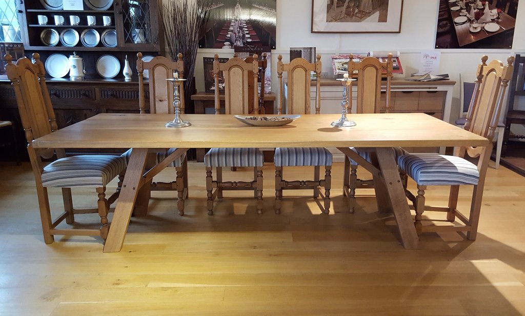CWOFM's tweet photo. Handmade dining tables made to order at our Sussex workshop using oak from sustainable sources the oak we use is FSC certificated from well managed forests, helping the environment and locally sourced. #oakfurniture #oaktables #handmade #furniture https://t.co/2EALeJOmuA