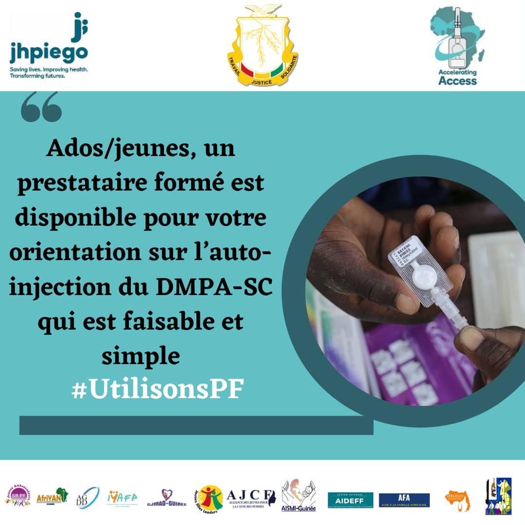 ONG_AGDD's tweet photo. Dans chaque structure sanitaire, un prestataire qualifié est disponible pour vous outiller à l'auto injection au #DMPASC qui est simple à pratiquer 
#UtilisonsPF #SayanaPress #AcceèsPfJeunes 
@DMPASCNow https://t.co/hbWM2Efn3F