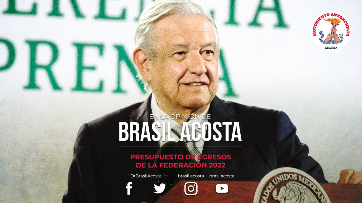 DrBrasilAcosta's tweet photo. Iniciemos la semana con la intención de hacer algo bueno por nuestro querido México. Hoy les comparto mi opinión semanal en @BuzosNoticias 996.

¿Quieres conocer los “cambios” en el #Prespuesto2022? Te lo cuento.

https://t.co/n17chfqBYA
@AntorchaOficial @antorchaedomx https://t.co/rINWwnGbCz