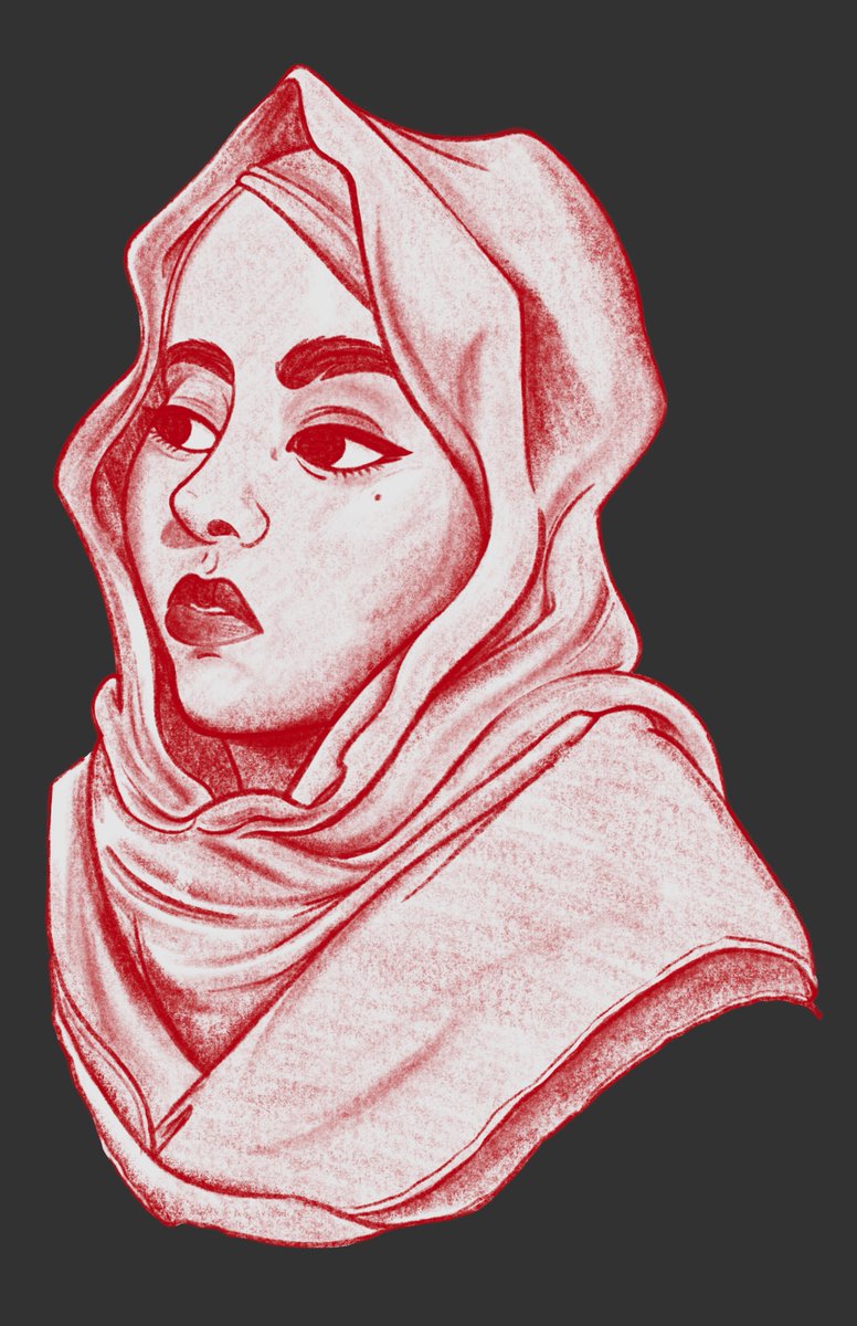 alyssavandyart's tweet photo. Making it a goal to get more figure drawing and cloth studies in ✏️✏️✏️ 

#drawing #clothstudy #red #hijab https://t.co/wZKpvza33d