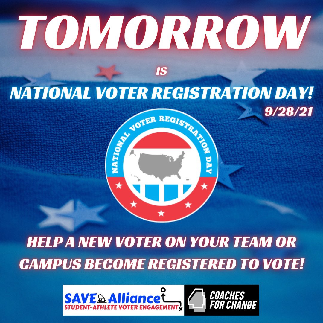 Non-election year? No such thing. Help a new voter on your team or campus become registered to vote or check their voter registration status. The vote is the most powerful change-making tool a person has! #VoteReady #NationalVoterRegistrationDay