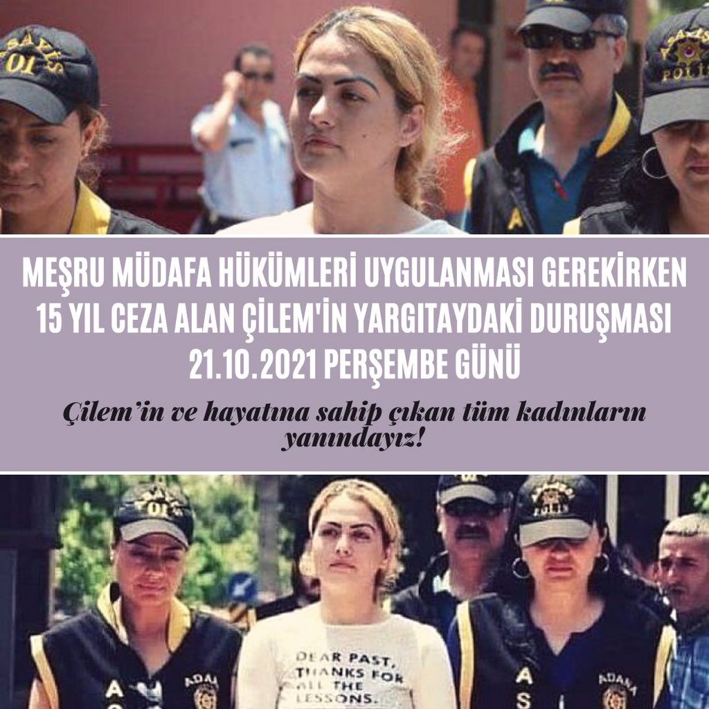 #ÇilemDoğan'ın Yargıtay'daki duruşma tarihi belli oldu. 21 Ekim’de feminist isyanımız ve feminist dayanışmamız ile Ankara’da Çilem’in davasında olacağız! Hep birlikte adliyeden feminist isyanı yükseltelim! Kirpiğimiz yere düşmesin! 💜 #YaşasınFeministÖzsavunmamız