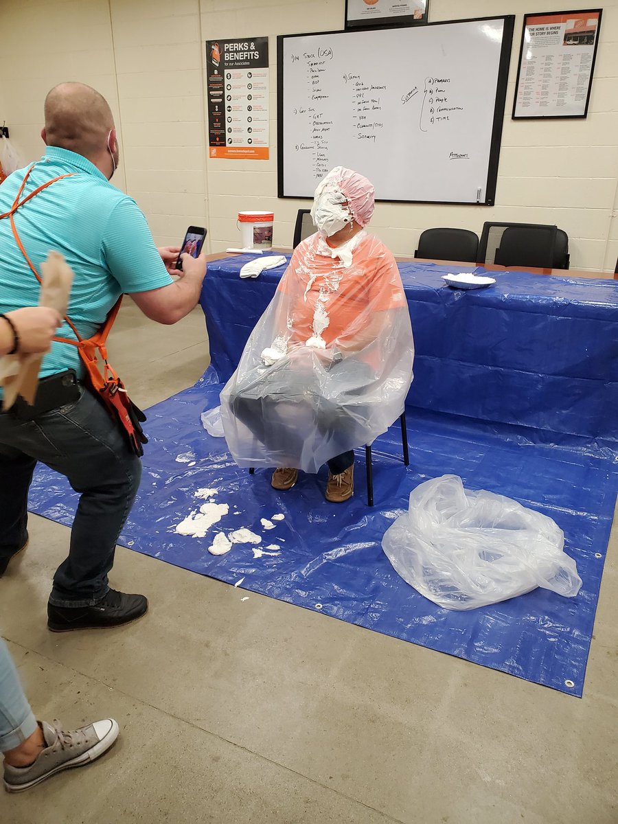 Success Share Weekend was so much fun. Our associates got to let off a little stress by putting a pie in a managers face. Here is Travis D78 pieing Carmen our store manager. <a href="/NicoletteH17/">Nicolette Harris</a> <a href="/2685_a/">MethuenHomeDepot</a> <a href="/Jewellonett24/">Jewell Onett</a> <a href="/cfulchini/">Carmen A. Fulchini</a> <a href="/travisanthony09/">Travis Anthony</a>