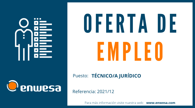 enwesa's tweet photo. 𝐎𝐅𝐄𝐑𝐓𝐀 𝐃𝐄 𝐄𝐌𝐏𝐋𝐄𝐎

Puesto: TÉCNICO/A JURÍDICO
Referencia: 2021/12

Más información en: https://t.co/jFeOVY4wSj https://t.co/nSWmADWaAa