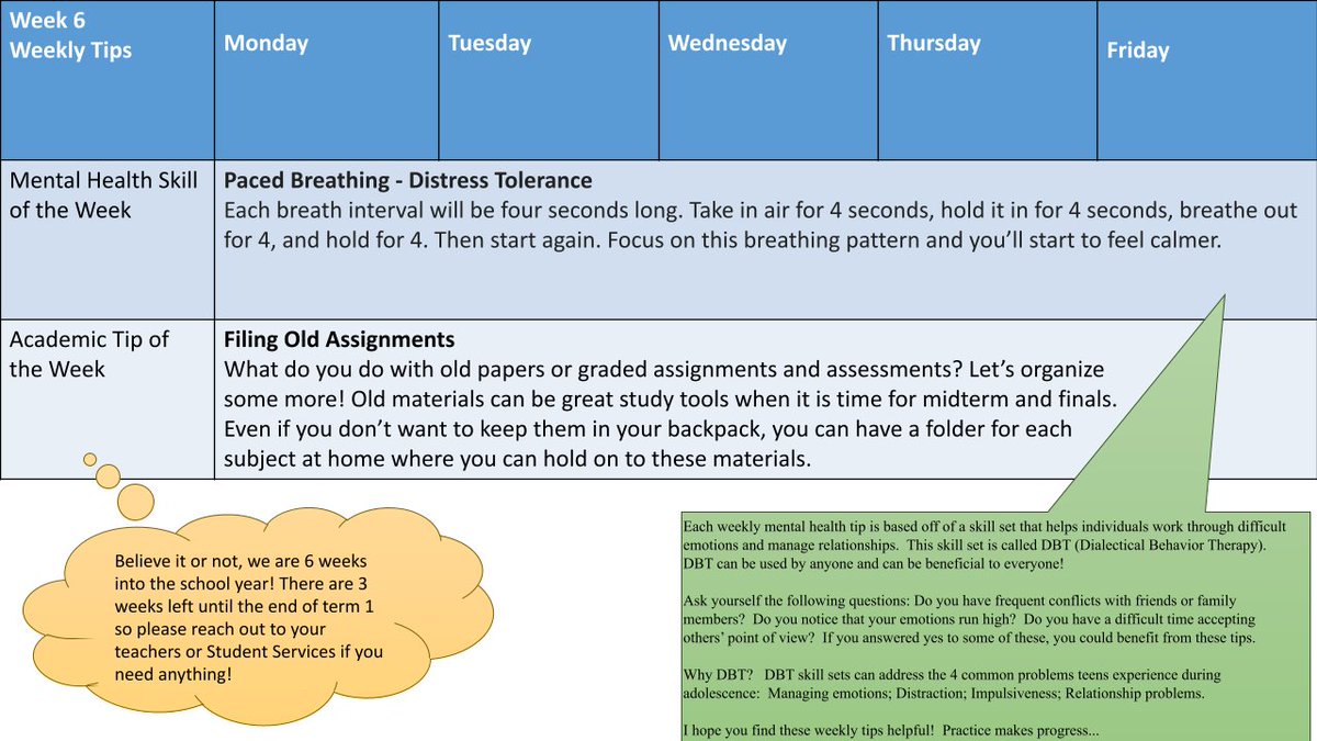 HopedaleBridge's tweet photo. Week 6 (already....) Weekly Tips! https://t.co/kLAuzlz6WD