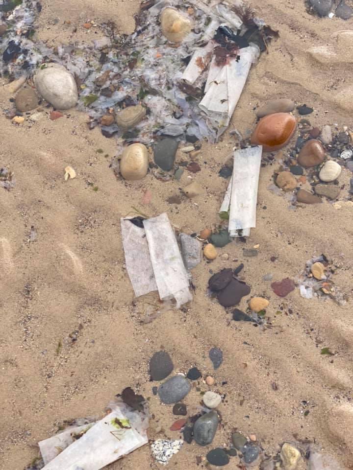 jaq421's tweet photo. From @LitterMarske  volunteers this morning . How can volunteers help keep our beautiful beach clean when  sewage is being discharged on industrial scale . Therevharm to human. Health and marine wildlife  @mcsuk  @BDMLR  @sascampaigns https://t.co/u55mPWqYtA