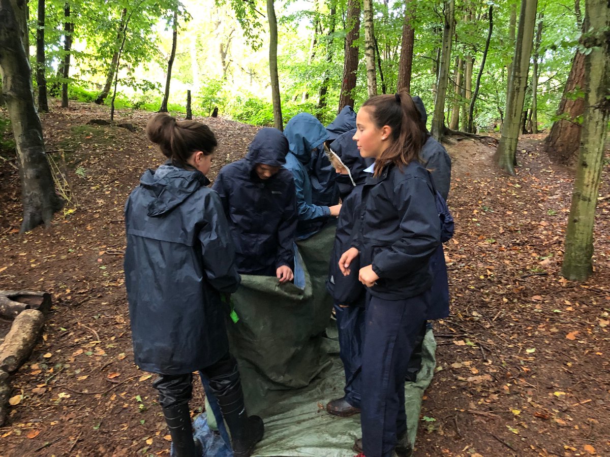 OPSForest's tweet photo. Year 7 successfully tarp turning in the woodland this morning improving their cooperation skills. 😊 https://t.co/1KS3SbyHgh