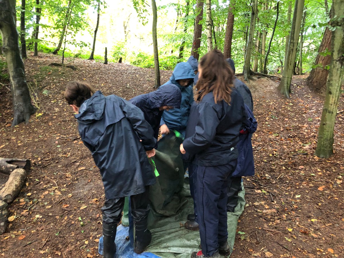 OPSForest's tweet photo. Year 7 successfully tarp turning in the woodland this morning improving their cooperation skills. 😊 https://t.co/1KS3SbyHgh