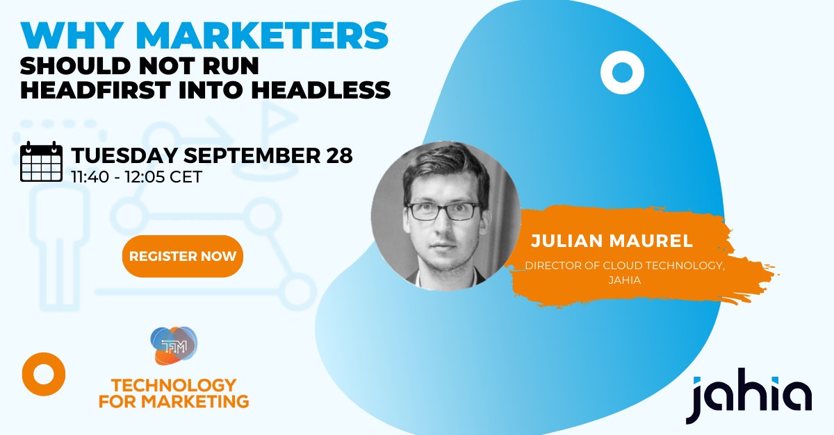<a href="/tfm_event/">Technology for Marketing</a> Don't forget to register for our session tomorrow with our own Julian Maurel to learn more about the benefits and limits of a headless #CMS.

Register now: bit.ly/3i04MfM

#ece21 #tfm21
