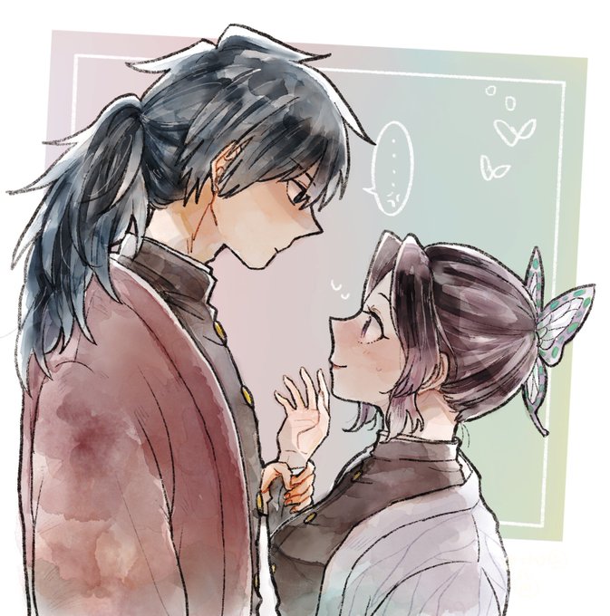 とりからさんがTwitterに投稿した胡蝶しのぶ(鬼滅の刃)のイラスト。