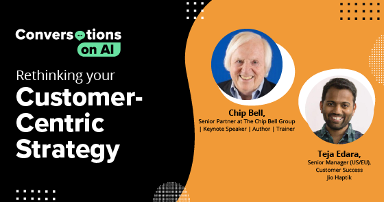 ChipRBell's tweet photo. Watch my interview with about rethinking your customer-centric strategy with @haptik! https://t.co/ZNEpm82CNR #CustomerInnovation #InnovativeService #CX https://t.co/slEjwPVInV