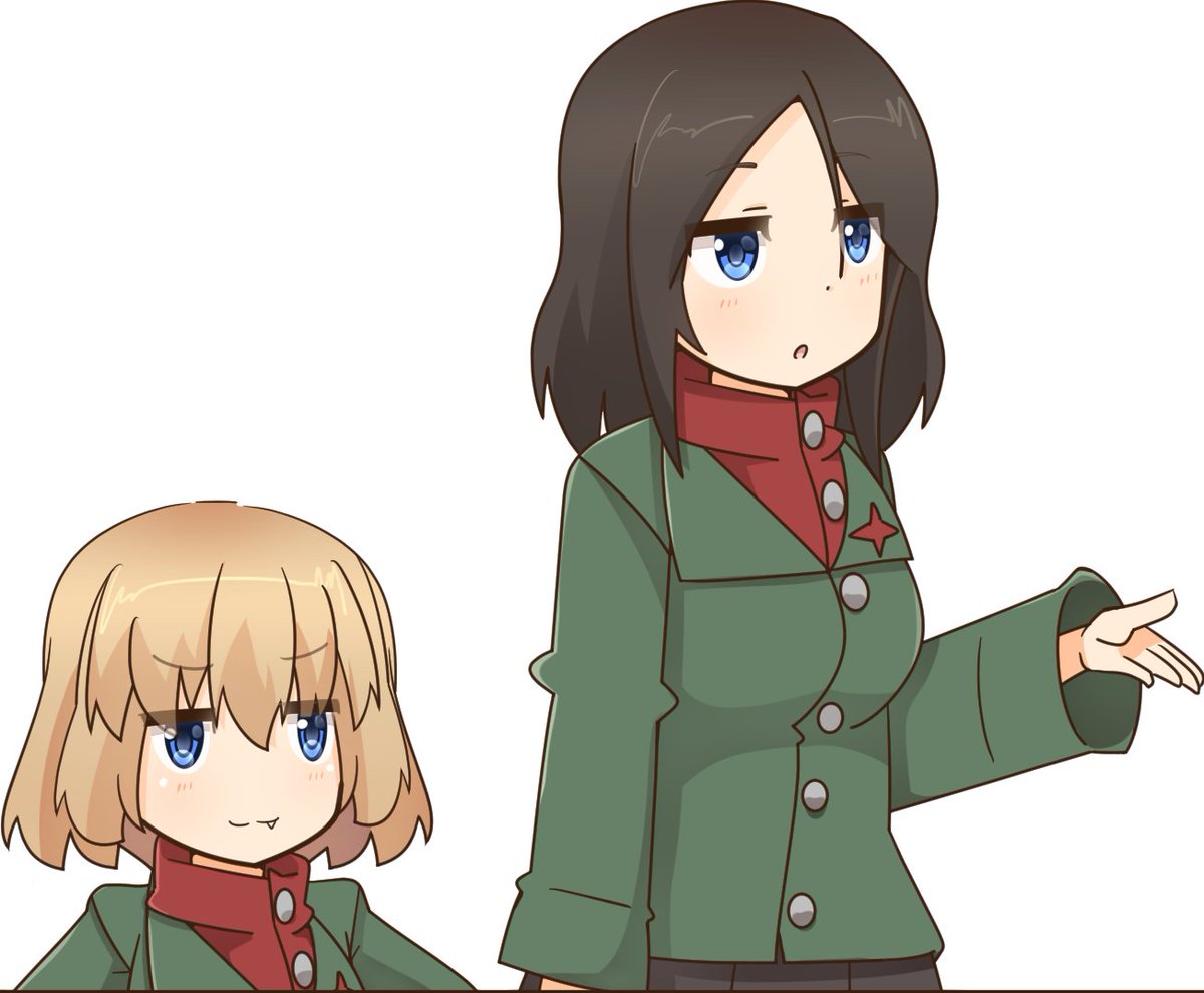 カチューシャ(ガルパン) ,ノンナ(ガルパン) 「ノンナとカチューシャ! 」|ricoのイラスト