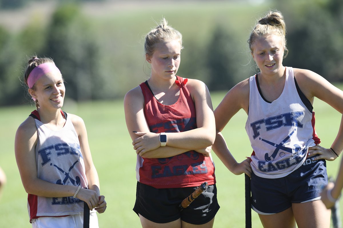 carrollvarsity's tweet photo. Senior twins Brooke and Hannah Boyer, alongside younger sister Katelyn, are in their third season playing together and they have helped @CCPS_FSKEagles field hockey to a 3-0 start this fall. To read a feature story about the sisters and team, CLICK HERE: https://t.co/q0y8L0gvBM https://t.co/021qgScRfc