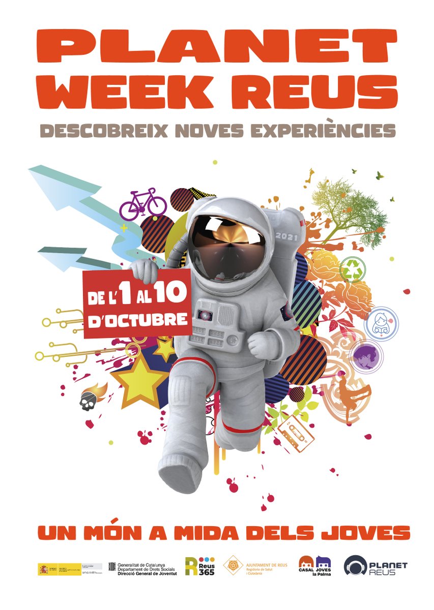reus_cat's tweet photo. Tot a punt per a les activitats de la PLANET WEEK, una setmana d'activitats proposades per les entitats i destinades als i les joves. No t'ho perdis, de l'1 al 10 d'octubre!
https://t.co/2Cd5NQ7QXt
@reusjove @joventutReus #PlanetWeek #PlanetReus https://t.co/DOxEuTH4ZX