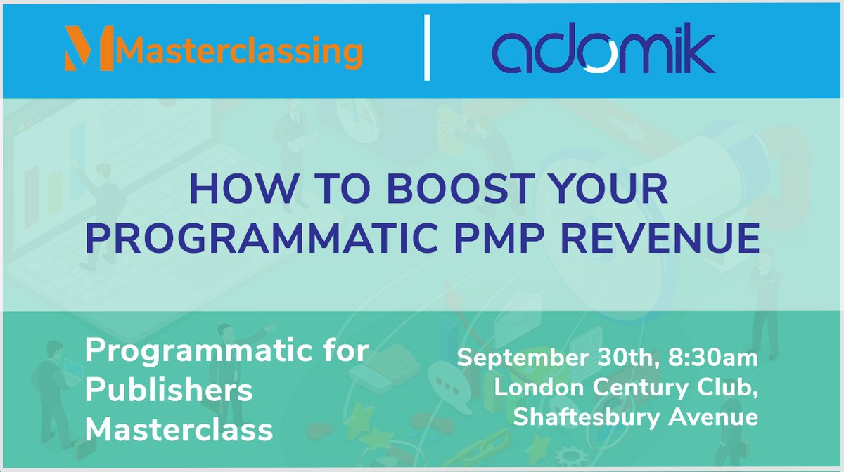 adomik1's tweet photo. 3 days to go  🛫  to  London  🇬🇧 , will you be there ?
Join us for “Programmatic for Publishers” @masterclassing Sept.30th, - Register for free here 👉  https://t.co/V1vwqC6AH4
#masterclassing #adomikdata #ProgrammaticforPublishers https://t.co/9HFa62TC6T