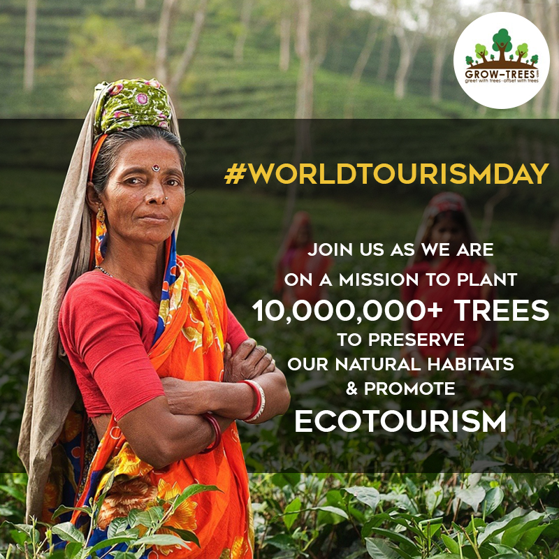 grow_trees's tweet photo. This #Worldtourismday, embark on a green journey with #growtrees as we plant 10,000,000+ trees pan India to replenish our natural habitats &amp; promote ecotourism.
To know more log on to
https://t.co/LjPbBlGgS4
#Treeplantation #treesforlife #treesforrivers #treesforlife #trees https://t.co/1Y3v9KsFw4