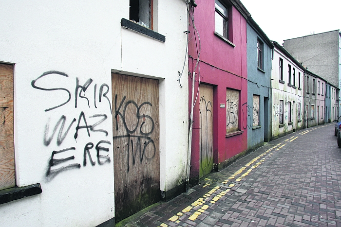 This is as empty street in the middle of the third city in Ireland. It is completely empty and left that way because it is part of a developers plan. This is thirty seconds from Eyre Square. The housing crisis is not some unfortunate fluke it has been created deliberately