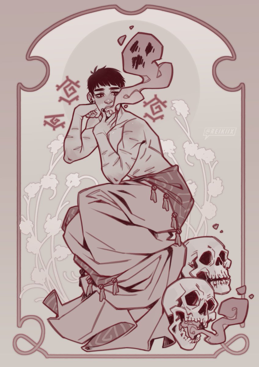 Since the art Expo I was a part of has ended let me post two of my favorite pieces ♥ featuring my witch boys Valentine and Nino! 🔮✨