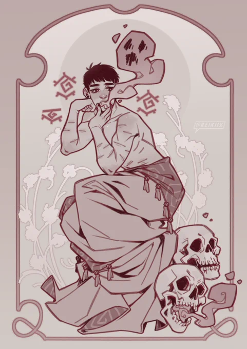 Since the art Expo I was a part of has ended let me post two of my favorite pieces ♥ featuring my witch boys Valentine and Nino! 🔮✨ 