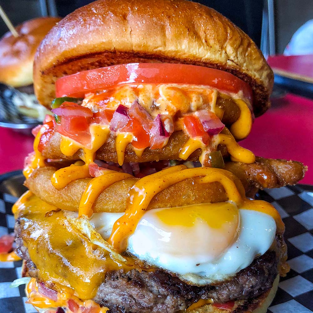 The Burger of burgers!  The Maverick Burger from Top Gun Burgers participating in  Burnbrae Farms and Taste Toronto event "Dine With Eggs!"  <a href="/topgunburgers/">Cesar Zertuche</a>  tastetoronto.com/dinewitheggs #TCBC #BurnbraeFarms #DinewithEggs #TasteToronto #TopGunBurgers