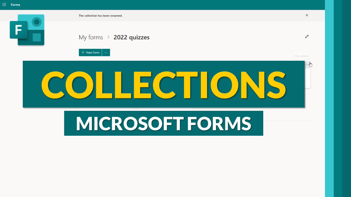 mtholfsen's tweet photo. BIG NEWS! The #1 requested Microsoft Forms feature is here! Organize your Forms into "Collections", which are folder-like structures 📁 Rolling out globally in the coming weeks. Demo below 👇

YouTube 📺 https://t.co/BBGkluCc02

#edtech #MIEExpert #edchat #MicrosoftEDU https://t.co/D8IZ3FEZrg