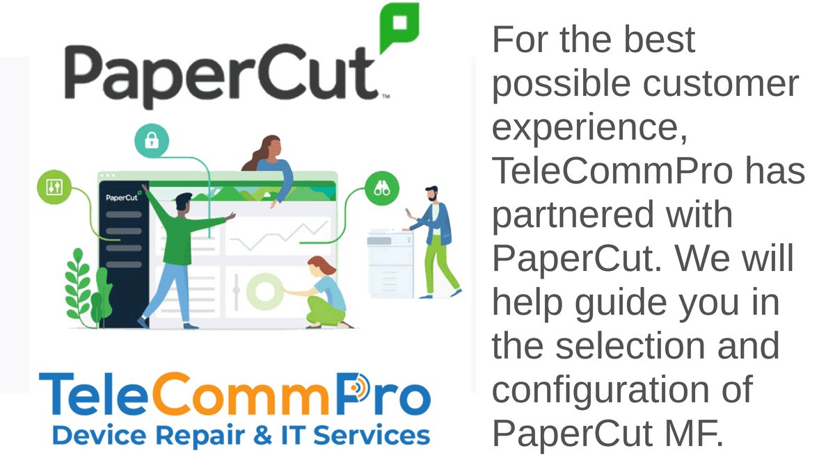 TelecommproTCP's tweet photo. For the best possible customer experience, TeleCommPro has partnered with PaperCut. We will help guide you in the selection and configuration of PaperCut MF.

https://t.co/g66XDxj1PD..

#VOIP #ManagedITservices #BusinessIntelligence #Technology #Melbourne #PalmBay #TelecommPro https://t.co/KNbt9qCqhM