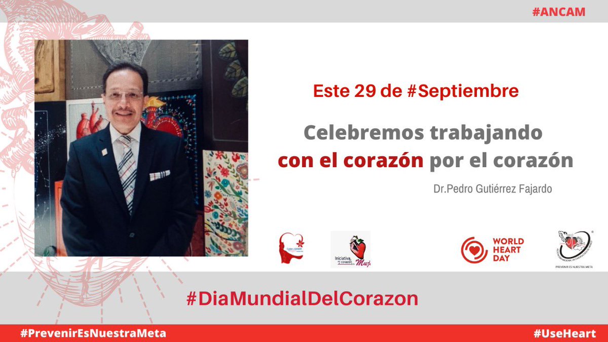 ANCAM_MEXICO's tweet photo. Este 29 de #Septiembre, celebremos juntos el
#DiaMundialDelCorazon #UseHeart #Cuidatu♥️ #PrevenirEsNuestraMeta
@worldheartfed @ANCAM_MEXICO https://t.co/5WgGRNJX1s