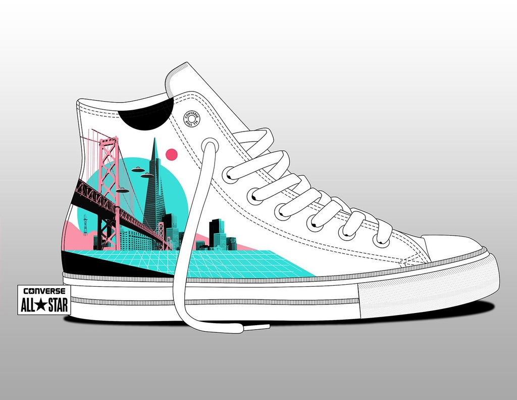 ciablog's tweet photo. "Made By You” features pairs of Chuck Taylors with #designs by #artists who have lived in San Francisco, LA and Seattle and offers an intimate understanding of what makes these cities what they are. @MarioWagnerArt   was excited to be one of those chosen! #converse #art #style https://t.co/PxJWWVZuaJ