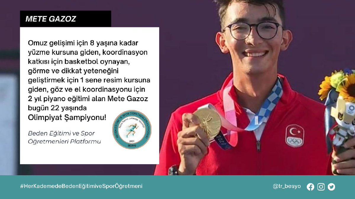 TR_Besyo's tweet photo. Ülkemizde nice @metegazoz lar yetişsin diye. Temelden spor eğitimi için beden eğitimi ve oyun dersine beden eğitimi ve spor öğretmeni girmelidir.
Sanat ve spor eğitimi her çocuğun uzmanından alması gerektiği bir eğitimdir. 
@tcmeb
@gencliksporbak
@kasapoglu
#BedenEğtDersiÖnemli https://t.co/SzI8OGWCzk
