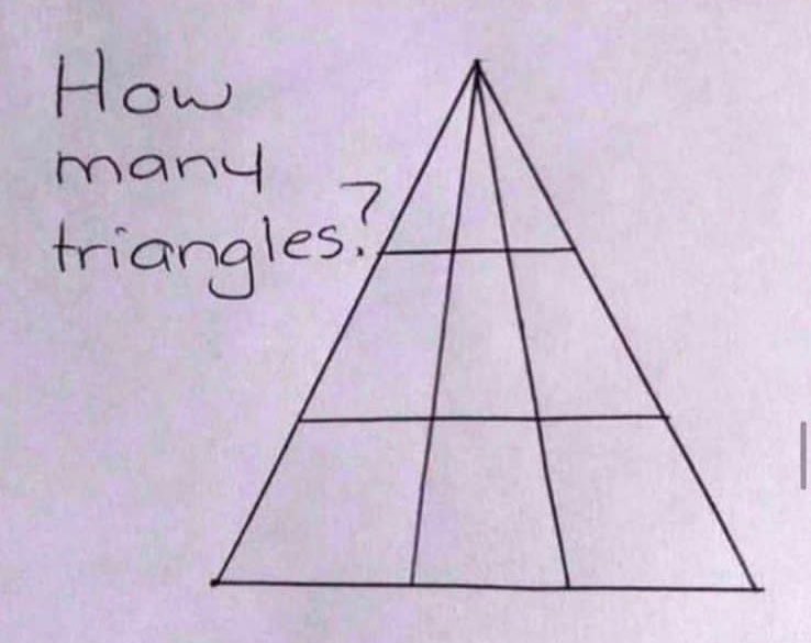 IGpapiedrey's tweet photo. how many traingles ??

math students it’s your time to shine https://t.co/NpQ7hPlxEw