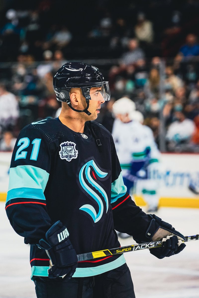 Image of pregame warmup jersey from Seattle Kraken's first preseason game against the Vancouver Canucks. 