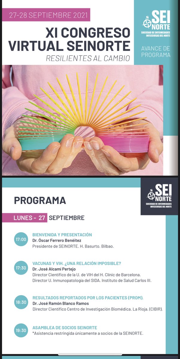 seinorte's tweet photo. Hoy ha comenzado el XI Congreso de @seinorte. En modo virtual pero con un programa muy interesante y unos ponentes de mucho prestigio. https://t.co/gVxmnYXlnB
