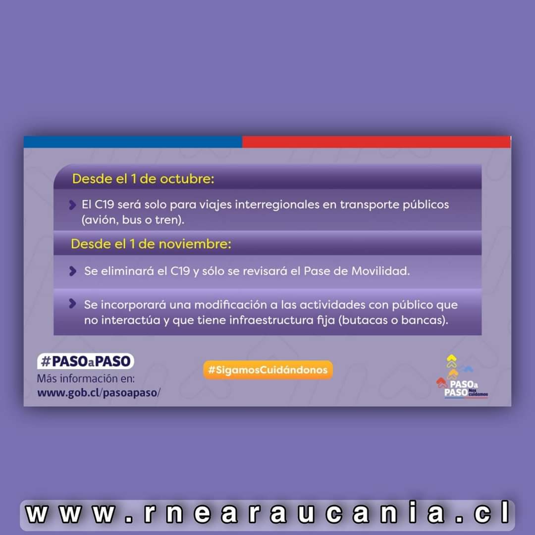RNEAraucania's tweet photo. ⚠️Atención‼️Hoy se anunció el fin del Estado de Excepción y con esto comienzan a regir nuevas actualizaciones al Plan #PasoAPaso.
¿En qué consisten las nuevas medidas?
#PreparatePiensaActúa
#TodosSomosRne
#Araucanía
#RneWeb
🌐https://t.co/VA7TT8m37o 🇨🇱 https://t.co/Vffzv1qk42