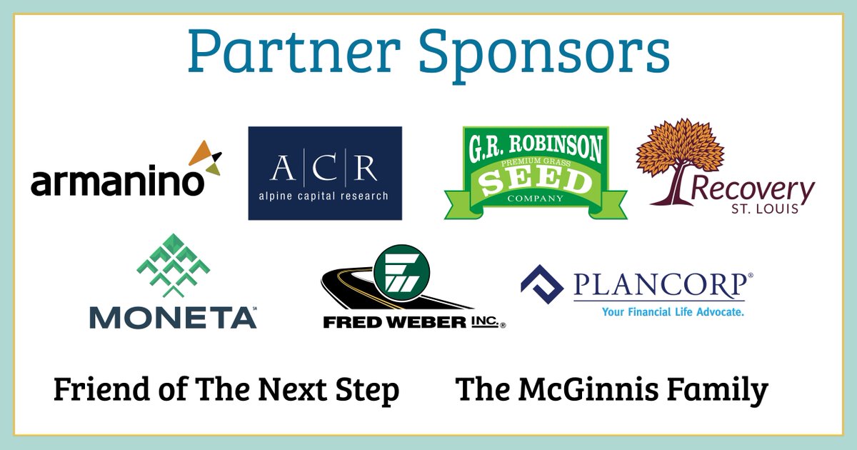 thenextstepstl's tweet photo. Next up, we would like to thank our 9 partner sponsors. We are so grateful for your continued partnership in our mission to help individuals in recovery achieve their educational goals! https://t.co/FVLJbDqGHt