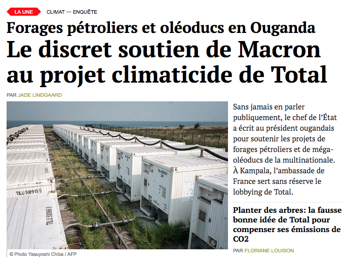 edwyplenel's tweet photo. Sans jamais en parler publiquement, le chef de l’État a écrit au président ougandais pour soutenir les projets de forages pétroliers et de méga-oléoducs de Total. À Kampala, l’ambassade de France sert sans réserve son lobbying. Par @Lindgaard @Mediapart
▶️https://t.co/kGXjiQw4Ga https://t.co/rDOEv6Xzww