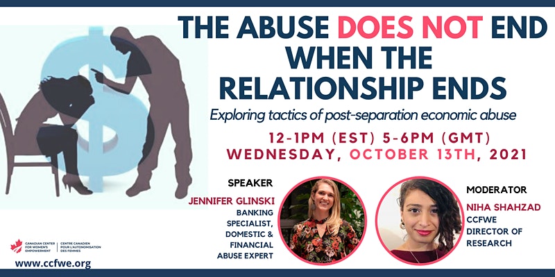 ccfwe's tweet photo. New event: @jennski_27 who will discuss her research and tactics of "Post-separation #EconomicAbuse"
October 13th from 12 -1pm
Register https://t.co/XGd1cAKGl6 @endvawnetwork @IntervalOttawa @AfterDV_DASH https://t.co/n3Jj8SlfWl