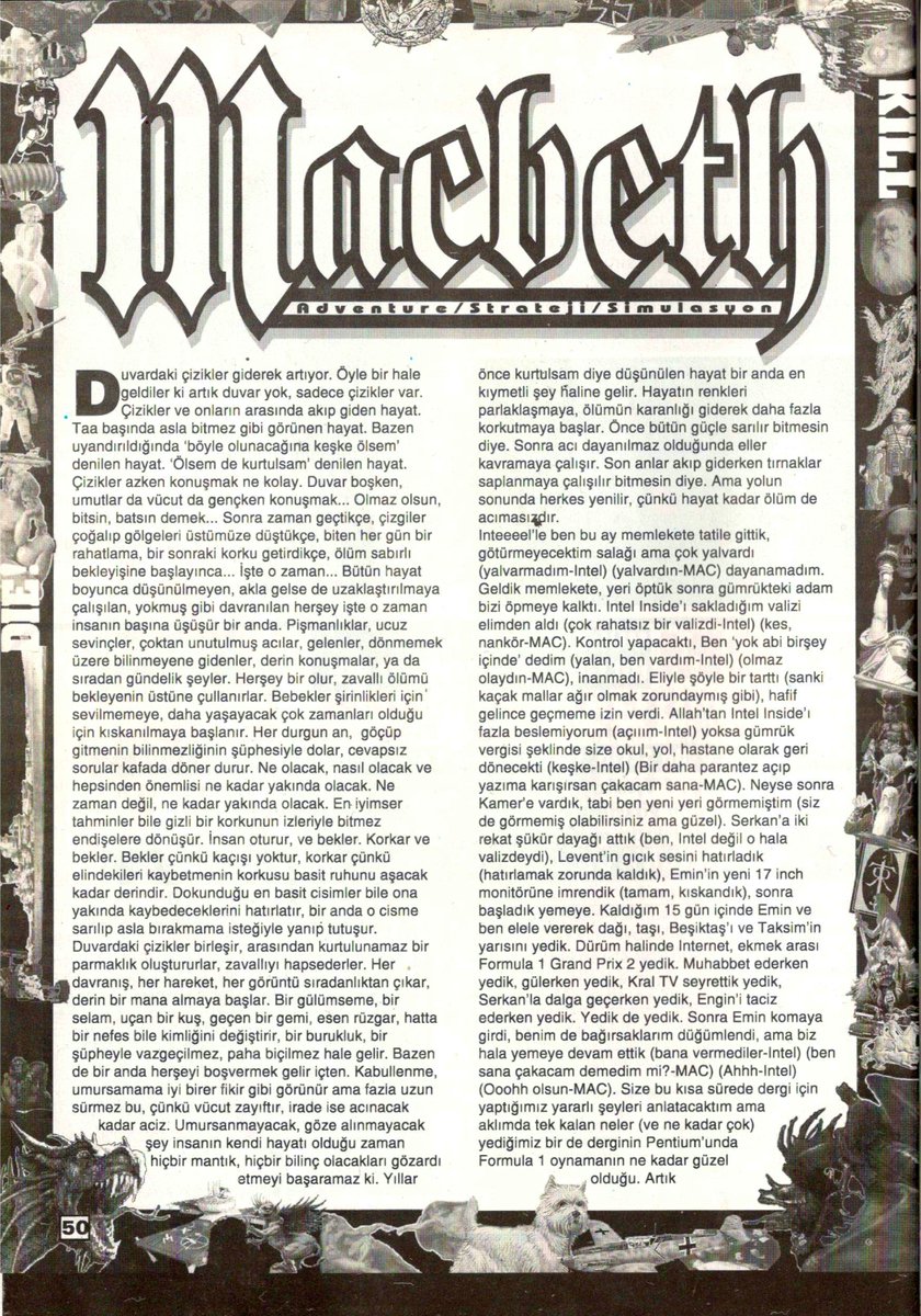 GameShowTR's tweet photo. #GameShow #GameShowTR
#OnDokuzuncuSayı #Issue19
#Eylül1996 #September1996
Macbeth 👑
#Macbeth
"Ama yolun sonunda herkes yenilir, çünkü hayat da ölüm kadar acımasızdır." https://t.co/3d3FoqNsFS