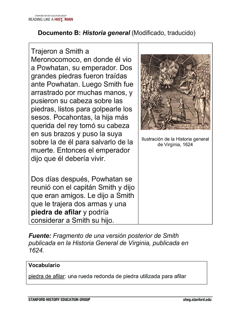 Thanks to the Disney film, many students know the legend of Pocahontas. But is the story told in the 1995 movie accurate? Guide students through this historical inquiry with our Pocahontas lesson plan, now available to download in Spanish. ⬇️
sheg.stanford.edu/history-lesson…