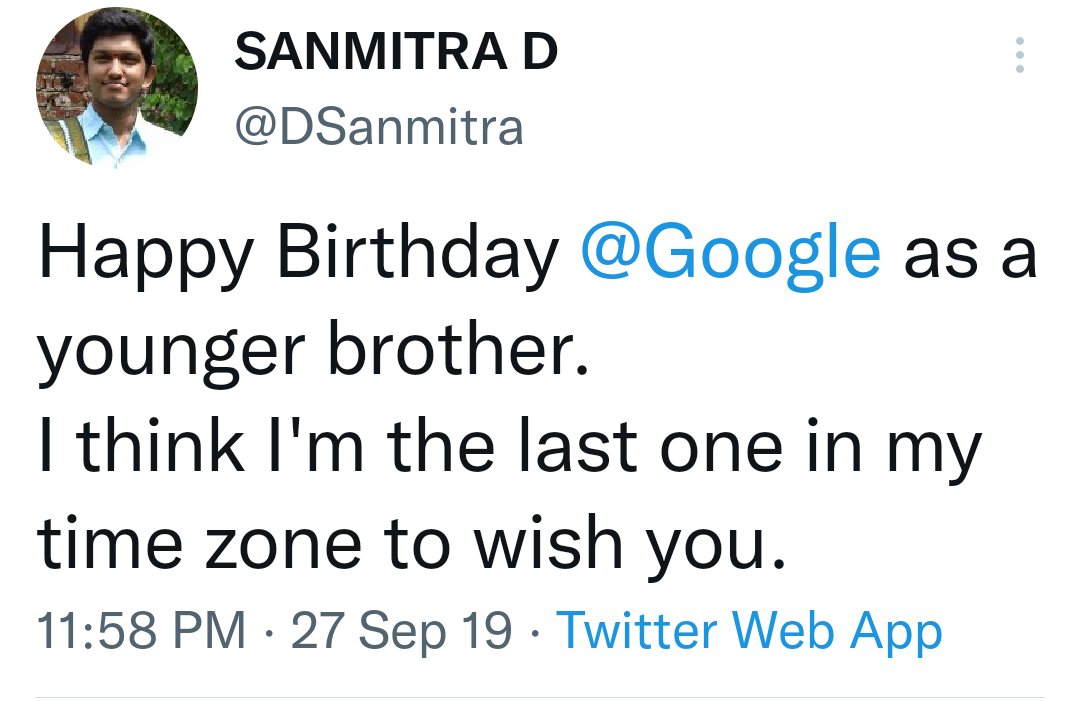 DSanmitra's tweet photo. Happy Birthday my brother, teacher, mentor and a good friend @Google .
జన్మదిన శుభాకాంక్షలు!!! https://t.co/5Zt43CINJa