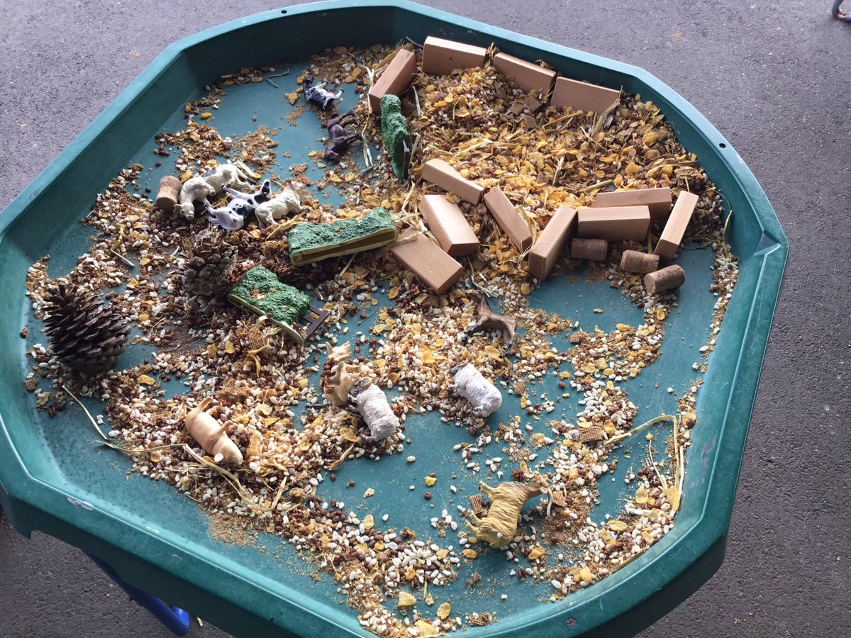 This week is farm week in preschool. Here’s the farm set up before and after! 🤦‍♀️🤷‍♀️ #cosyclubideas