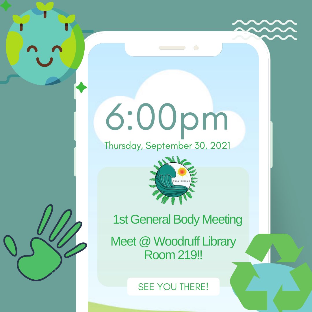 Our first general body meeting will be this week we look forward to seeing you soon!! 💙♻️🌎

This will be a hybrid meeting so if you cannot join us in person feel free to join us via zoom!

Please dm us for the zoom link! 💙💙 see you there!