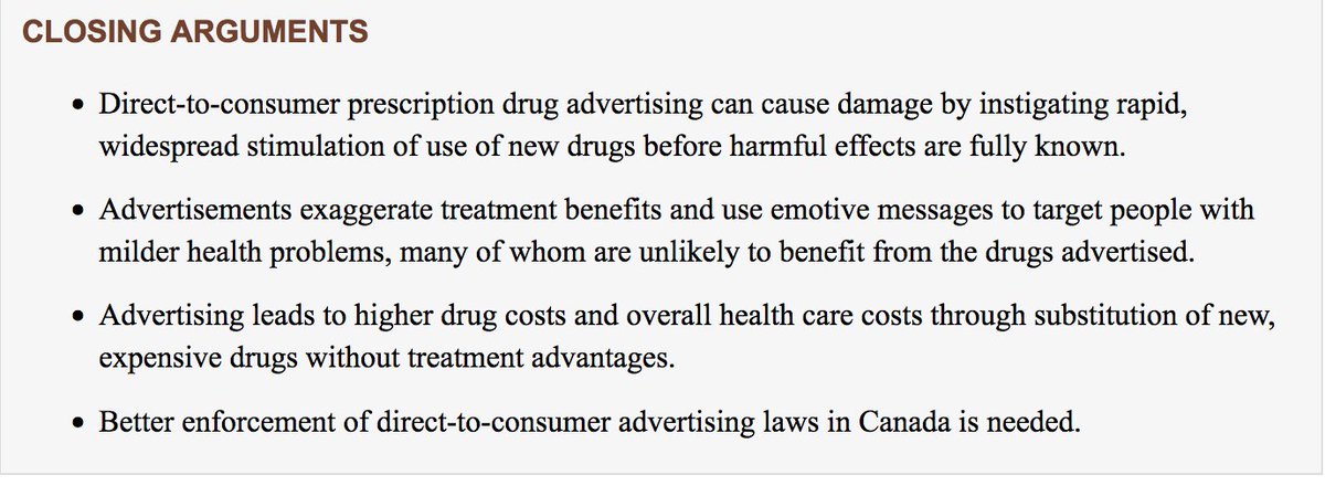 DrNancyOlivieri's tweet photo. This is a post only to article *supporting* direct-to-consumer-advertising (DTCA) of #drugs. It's unsurprisingly supportive b/c it's co-authored by VP of #marketing at...@Merck.
Arguments against #DTCA by #Pharma here: https://t.co/ITzNWN9Ccf 
@LiangHST440 #HTS440 #MSC1004 https://t.co/SiloH2hoED